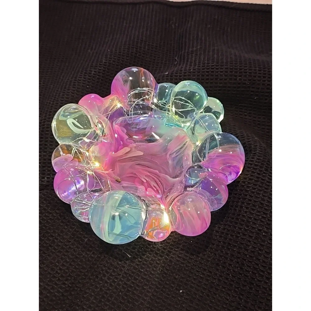 Handmade Resin‎ Bubble Bowl Decoration Keys Gift Wrapped Candy Light Up 656